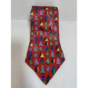Men's 100% Silk St. Nick's Tie Shop Christmas Tree Tie